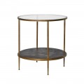 Designový kulatý příruční stolek Gold Leaf 60cm