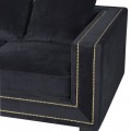 Luxusní sametová trojpohovka Black Velvet 250cm