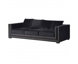 Luxusní sametová trojpohovka Black Velvet 250cm