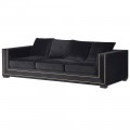 Luxusní sametová trojpohovka Black Velvet 250cm