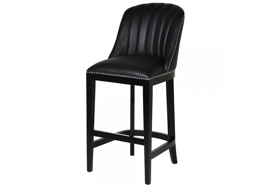 Luxusní černá barová židle Pollok 115cm