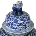Luxusní orientální porcelánová nádoba Templo s modrým vzorem a figurálním víčkem 116cm
