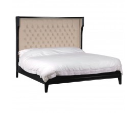 Luxusní zámecká manželská postel Mirabela v černo-béžovém provedení
