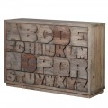 Stylová dřevěná komoda Downey s abecedou 137cm