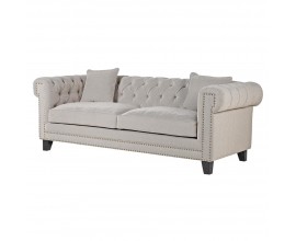 Luxusní chesterfield sedačka Wilmington 213cm v šedé barvě