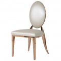 Art-deco luxusní židle Pearl White s kovovou konstrukcí