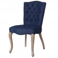 Luxusní židle Hayward II v modré barvě s vyřezávanými nohami 93cm