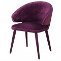 Stylová celočalouněná jídelní židle Greta v odstínu fialového sametu 80cm