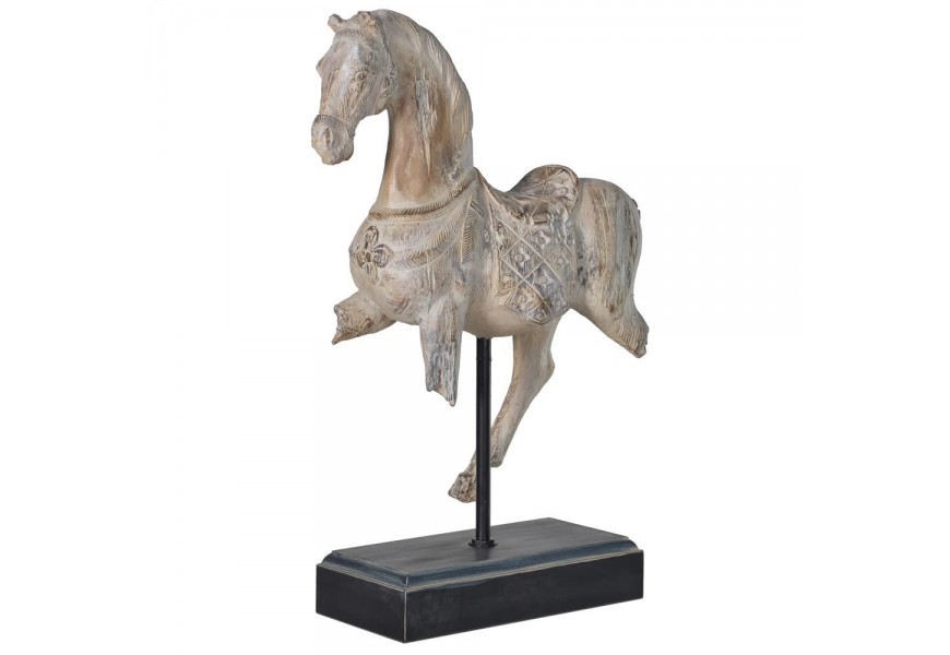 Stylová dekorace Horse Tumbleweed ve tvaru koně na podstavě 48cm