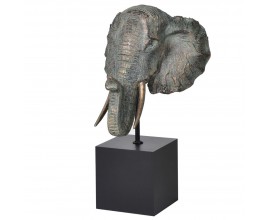 Stylová dekorace Elephant ve tvaru sloní hlavy na masivním podstavci41cm