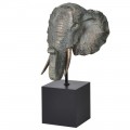 Stylová dekorace Elephant ve tvaru sloní hlavy na masivním podstavci41cm
