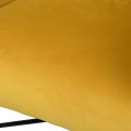 Stylové retro křeslo Carlen s výrazným žlutým sametovým potahem as kovovou konstrukcí v černém provedení 78cm