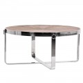 Luxusní chromový konferenční stolek Houston kruhového tvaru 101cm