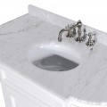 Luxusní zaoblená bílá koupelnová sestava Vilches s umyvadlem se zrcadlem 116cm