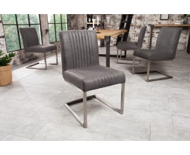 Industriální jídelní židle inspirativní 87cm v šedé barvě
