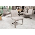 Industriální jídelní židle inspirativní 57cm šedým potahem