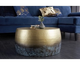Orientální konferenční stolek Hammerblow Orient kruhového tvaru ve zlaté barvě 60cm