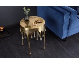 Art-deco jedinečný příruční stolek Bellair ve zlaté barvě s kruhovou podstavou 37cm
