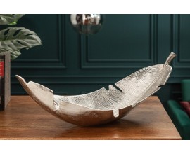 Art-deco stříbrná dekorační mísa Oxnard v designovém tvaru lista 62cm