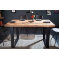 Industriální designový jídelní stůl Steele Craft z mangového masivu s kovovými nohami 140cm