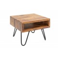 Industriální masivní příruční stolek Sheesham z palisandrového dřeva s kovovými nohami 45cm