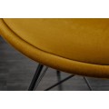 Retro jídelní židle Scandinavia ve žlutém potahu s černou kovovou konstrukcí 86cm