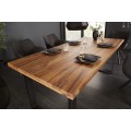 Industriální jídelní stůl Steele Craft z masivního palisandrového dřeva s černými nohama 160cm