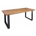 Industriální designový jídelní stůl Steele Craft z masivního dřeva palisandr s černými nohama 180cm