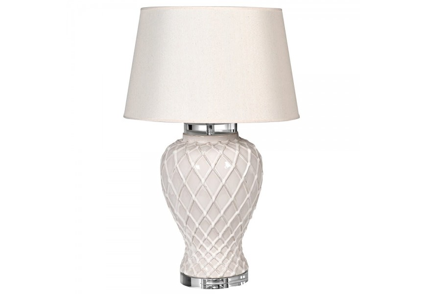 Luxusní keramická provensálská lampa Tilda bílá