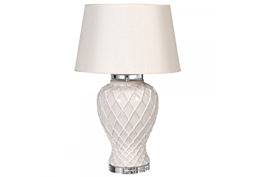 Luxusní keramická provensálská lampa Tilda bílá
