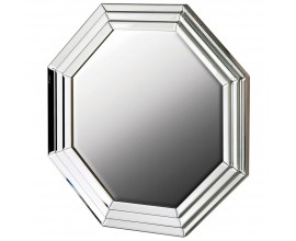 Designové osmiúhelníkové nástěnné zrcadlo Octagon v rámu stříbrné barvy 76cm