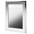 Art-deco luxusní obdélníkové nástěnné zrcadlo Conil ve velkém rámu stříbrné barvy 103cm