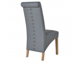 Moderní jídelní židle Palmdale 106cm s šedým potahem
