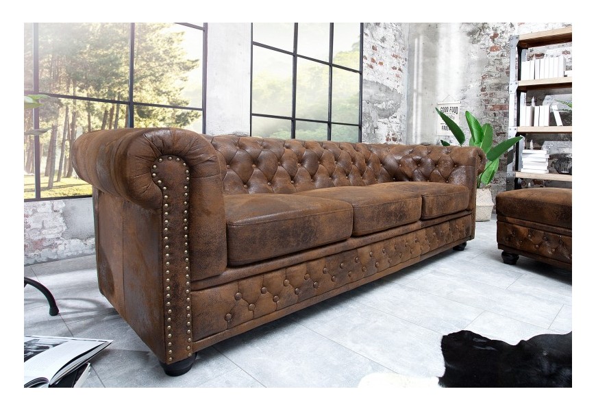 Luxusní elegantní pohovka Chesterfield 205cm