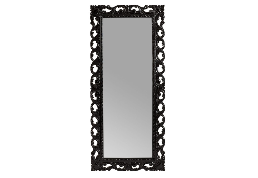Nástěnné šatní zrcadlo NEGRO černé 180cm