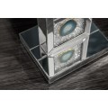 Zrcadlová luxusní stojací lampa Roodwuk s krystaly a modrým achátem 159cm