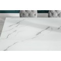Luxusní skleněný mramorový jídelní stůl Modern Barock s chromovými nohami v barokním stylu 180cm