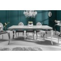 Barokní chromový luxusní jídelní stůl Modern Barock s mramorovou skleněnou deskou 200cm