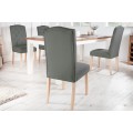 Venkovská stylová jídelní židle Silloth s tmavošedým čalouněním a chesterfield prošíváním 104cm