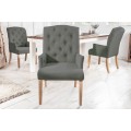 Chesterfield čalouněná židle Silloth v šedé barvě s područkami 104cm