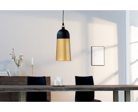 Industriální závěsná lampa Modern Chic v zlato-černé barvě z kovu 31cm