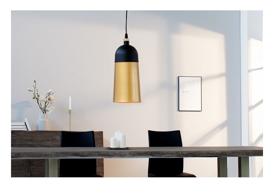 Industriální závěsná lampa Modern Chic v zlato-černé barvě z kovu 31cm