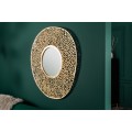 Art-deco nástěnné zrcadlo Girvan se zlatým kovovým rámem kulatého tvaru 76cm