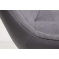 Retro kancelářská židle Carluke s šedým čalouněním a černými kovovými nohami 86cm