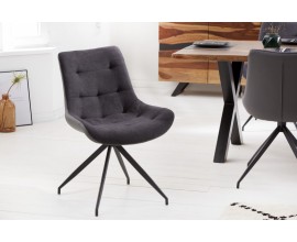 Retro kancelářská židle Carluke s tmavošedým čalouněním a černými kovovými nohami 86cm