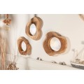 Masivn&iacute; asymetrick&eacute; n&aacute;stěnn&eacute; zrcadlo Teak Root z teakov&eacute;ho dřeva 31cm