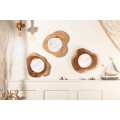 Masivn&iacute; asymetrick&eacute; n&aacute;stěnn&eacute; zrcadlo Teak Root z teakov&eacute;ho dřeva 31cm