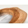 Masivn&iacute; asymetrick&eacute; n&aacute;stěnn&eacute; zrcadlo Teak Root z teakov&eacute;ho dřeva 31cm