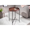 Industriální moderní příruční stolek Elements s odnímatelnou hnědou povrchovou deskou 55cm