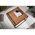 Industriální vkusný čtvercový konferenční stolek Elements s odnímatelnou dřevěnou povrchovou deskou